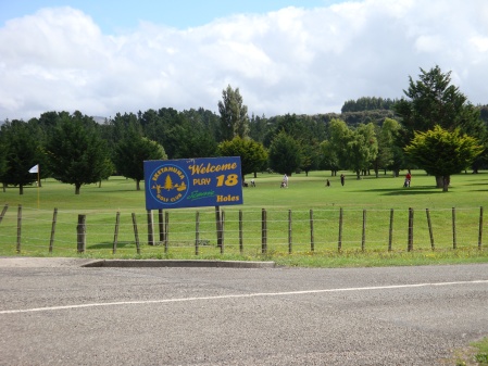 The Eketahuna golf course - Alf plays it safe.  